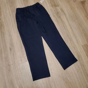 Denim Look Pants, Elastic Waistband, Lands' End